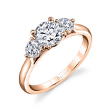 Modern Three Stone Engagement Ring
