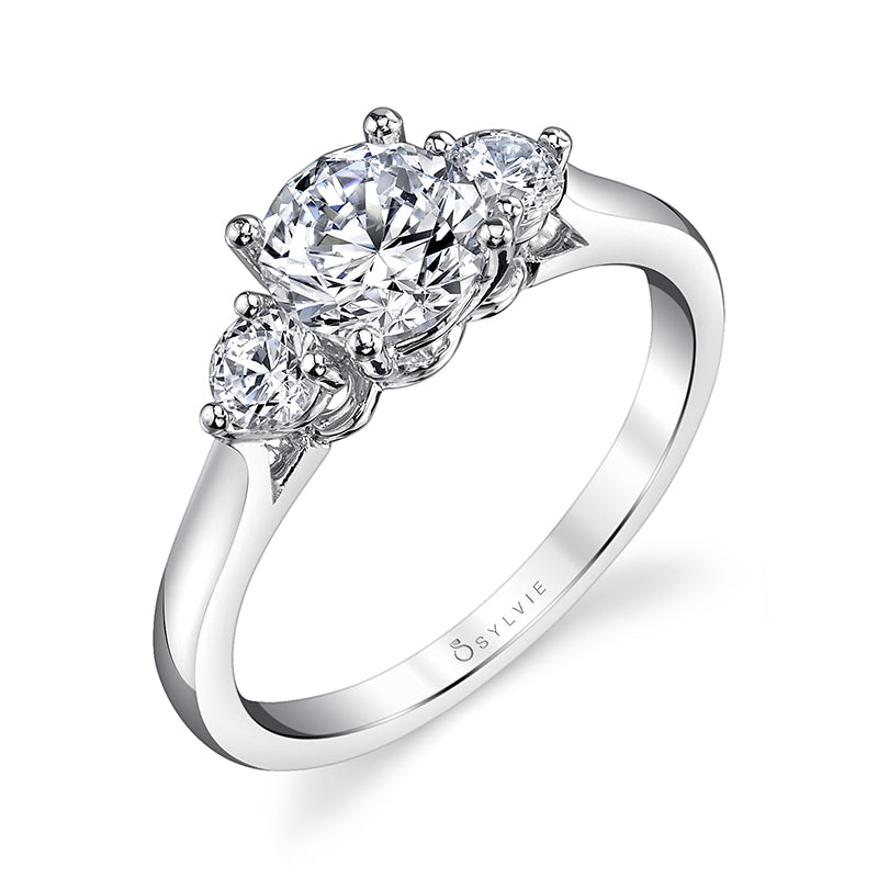 Modern Three Stone Engagement Ring