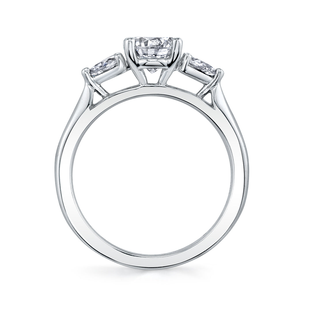 Marquise Cut Three Stone Engagement Ring - Martine