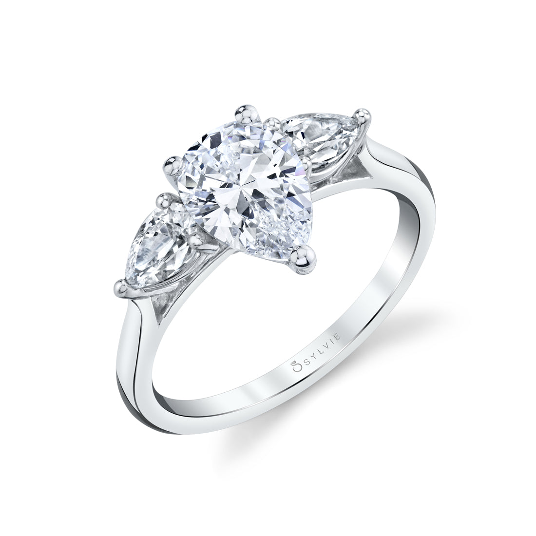 Pear Shaped 0.5 CT Three Stone Engagement Ring - Martine