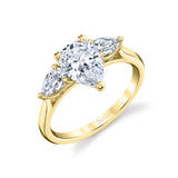 Pear Shaped 0.5 CT Three Stone Engagement Ring - Martine