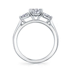 Princess Cut Three Stone Engagement Ring - Martine