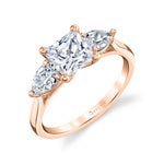 Princess Cut Three Stone Engagement Ring - Martine