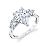 Pear Shaped 0.6 CT Three Stone Engagement Ring - Martine