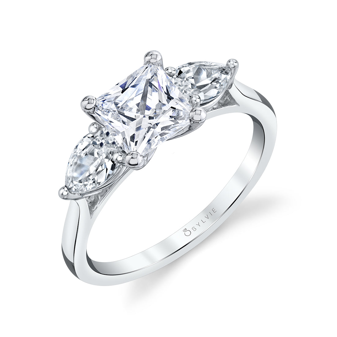 Princess Cut Three Stone Engagement Ring - Martine