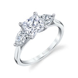 Princess Cut Three Stone Engagement Ring - Martine