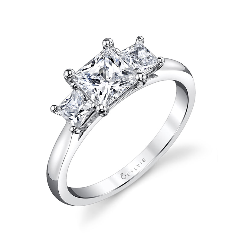 Princess Cut Three Stone Engagement Ring