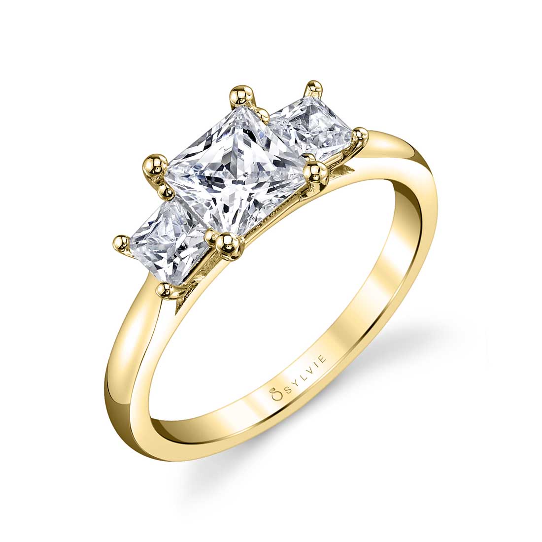 Princess Cut Three Stone Engagement Ring
