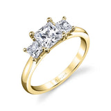 Princess Cut Three Stone Engagement Ring