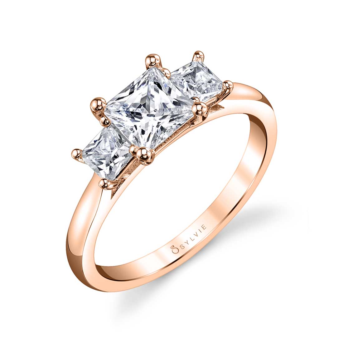 Princess Cut Three Stone Engagement Ring