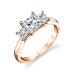 Princess Cut Three Stone Engagement Ring