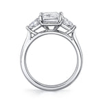 Emerald Cut Unique Three Stone Engagement Ring - Teresia