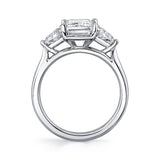Emerald Cut Unique Three Stone Engagement Ring - Teresia