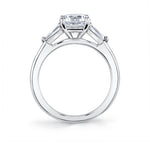 Oval Cut 2.0 CT Three Stone Engagement Ring With Baguettes - Nicolette