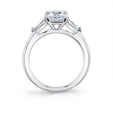 Oval Cut 2.0 CT Three Stone Engagement Ring With Baguettes - Nicolette