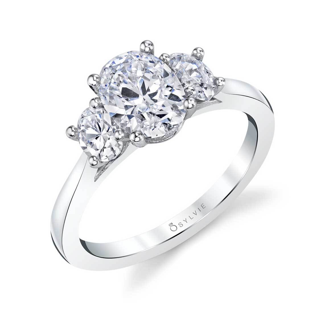 Three Stone Oval Engagement Ring