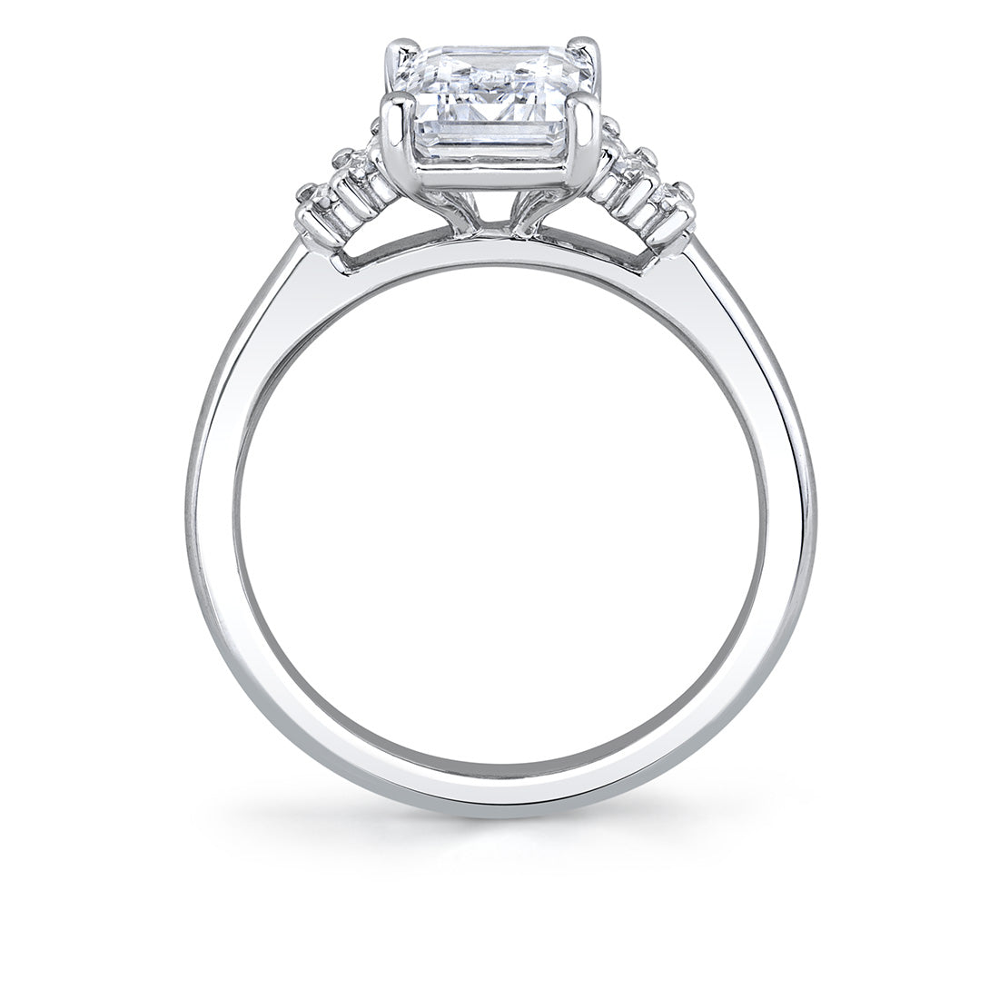 Emerald Cut Unique Seven Stone Engagement Ring - Willa