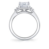Emerald Cut Unique Seven Stone Engagement Ring - Willa