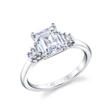 Emerald Cut Unique Seven Stone Engagement Ring - Willa