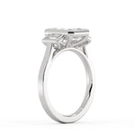 Emerald Cut Bezel Three Stone Engagement Ring - Colette