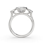 Oval Cut Bezel Three Stone Engagement Ring - Ophelia