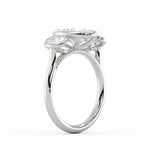 Oval Cut Bezel Three Stone Engagement Ring - Ophelia