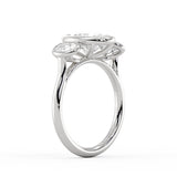 Oval Cut Bezel Three Stone Engagement Ring - Ophelia