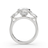 Pear Shaped Bezel Three Stone Engagement Ring - Delta