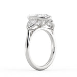 Pear Shaped Bezel Three Stone Engagement Ring - Delta