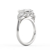 Pear Shaped Bezel Three Stone Engagement Ring - Delta
