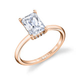 Radiant Cut Hidden Halo Engagement Ring - Melany