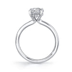 Radiant Cut Hidden Halo Engagement Ring - Melany