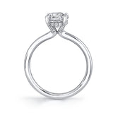 Radiant Cut Hidden Halo Engagement Ring - Melany