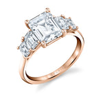 Emerald Cut Five Stone Engagement Ring - Brenley