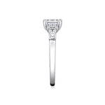 East West Emerald Cut Three Stone Engagement Ring With Baguettes - Nicole