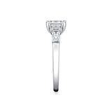 East West Emerald Cut Three Stone Engagement Ring With Baguettes - Nicole