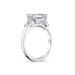 East West Emerald Cut Three Stone Engagement Ring With Baguettes - Nicola
