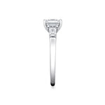 East West Emerald Cut Three Stone Engagement Ring With Baguettes - Nicola