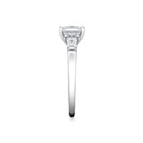 East West Emerald Cut Three Stone Engagement Ring With Baguettes - Nicola