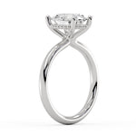 Oval Cut Solitaire Bead Hidden Halo Engagement Ring - Marlowe