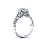 Shell Auranova Bloom Half Bezel Pave Engagement Ring - Elowen