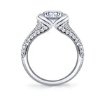 Shell Auranova Cascade Half Bezel Pave Engagement Ring - Selene