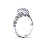 Shell Auranova Cascade Half Bezel Pave Engagement Ring - Selene