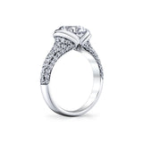 Shell Auranova Cascade Half Bezel Pave Engagement Ring - Selene