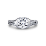 Shell Auranova Cascade Half Bezel Pave Engagement Ring - Selene