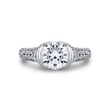 Shell Auranova Cascade Half Bezel Pave Engagement Ring - Selene
