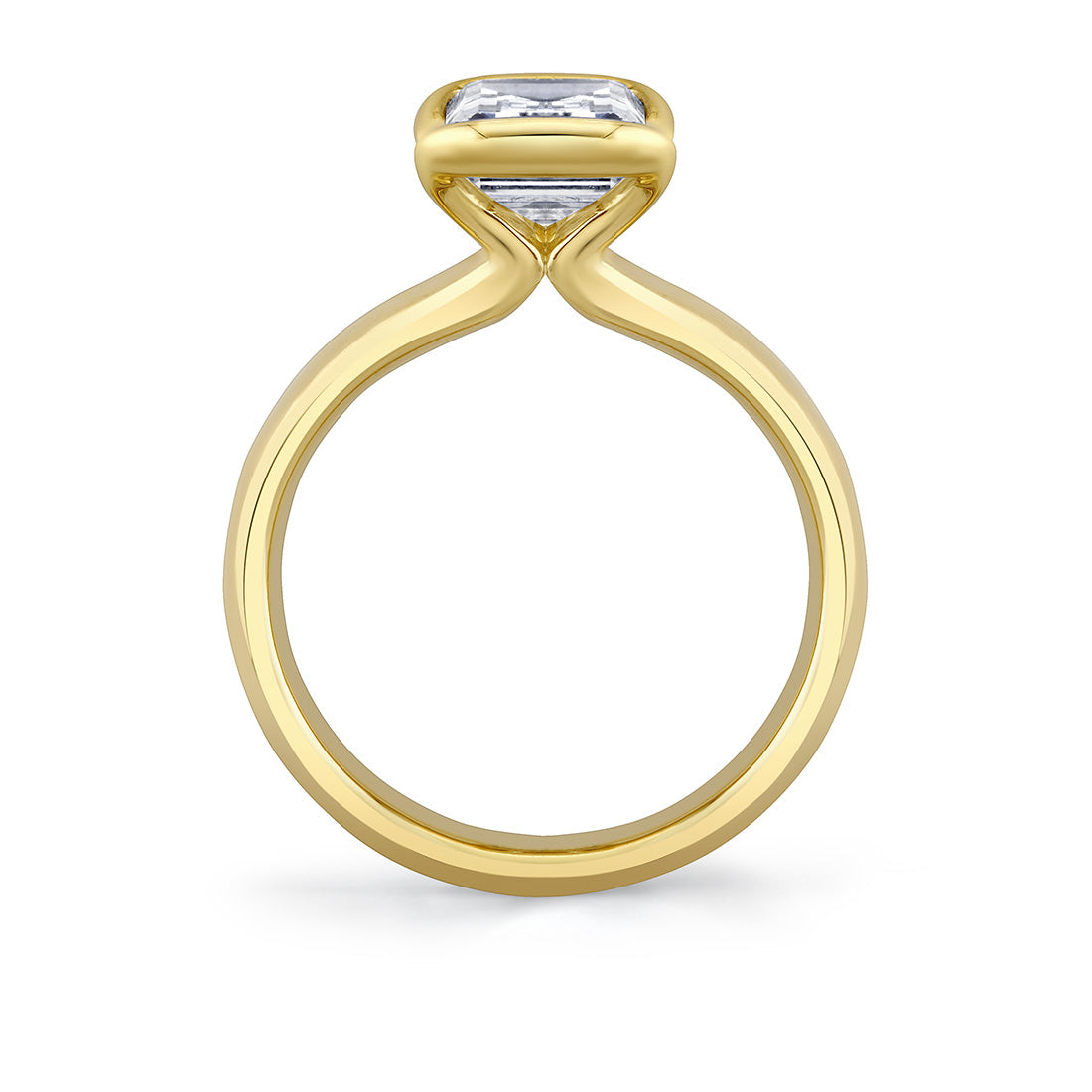 Shell Auranova Sirena Half Bezel Solitaire Engagement Ring - Aureline