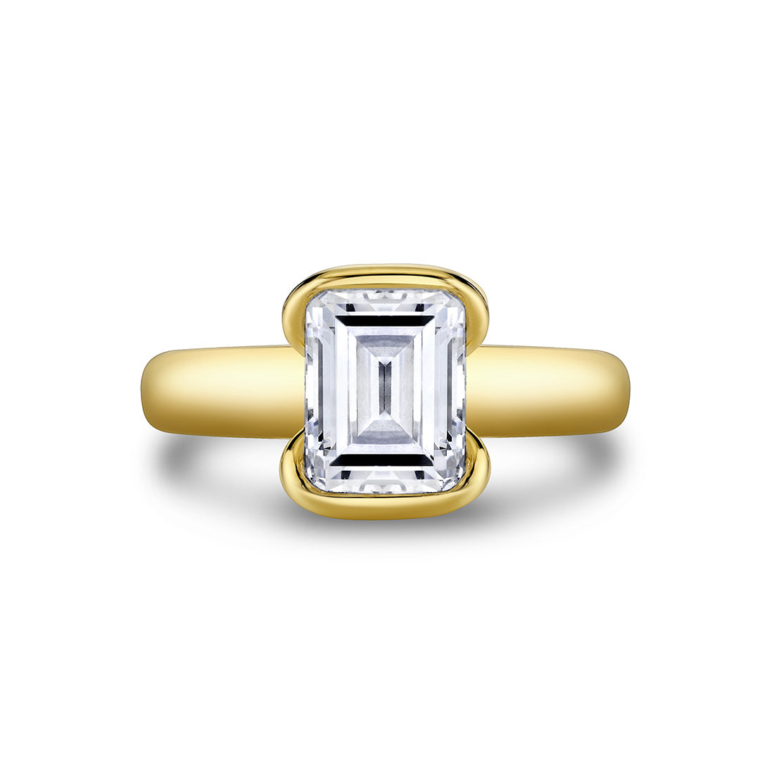 Shell Auranova Sirena Half Bezel Solitaire Engagement Ring - Aureline