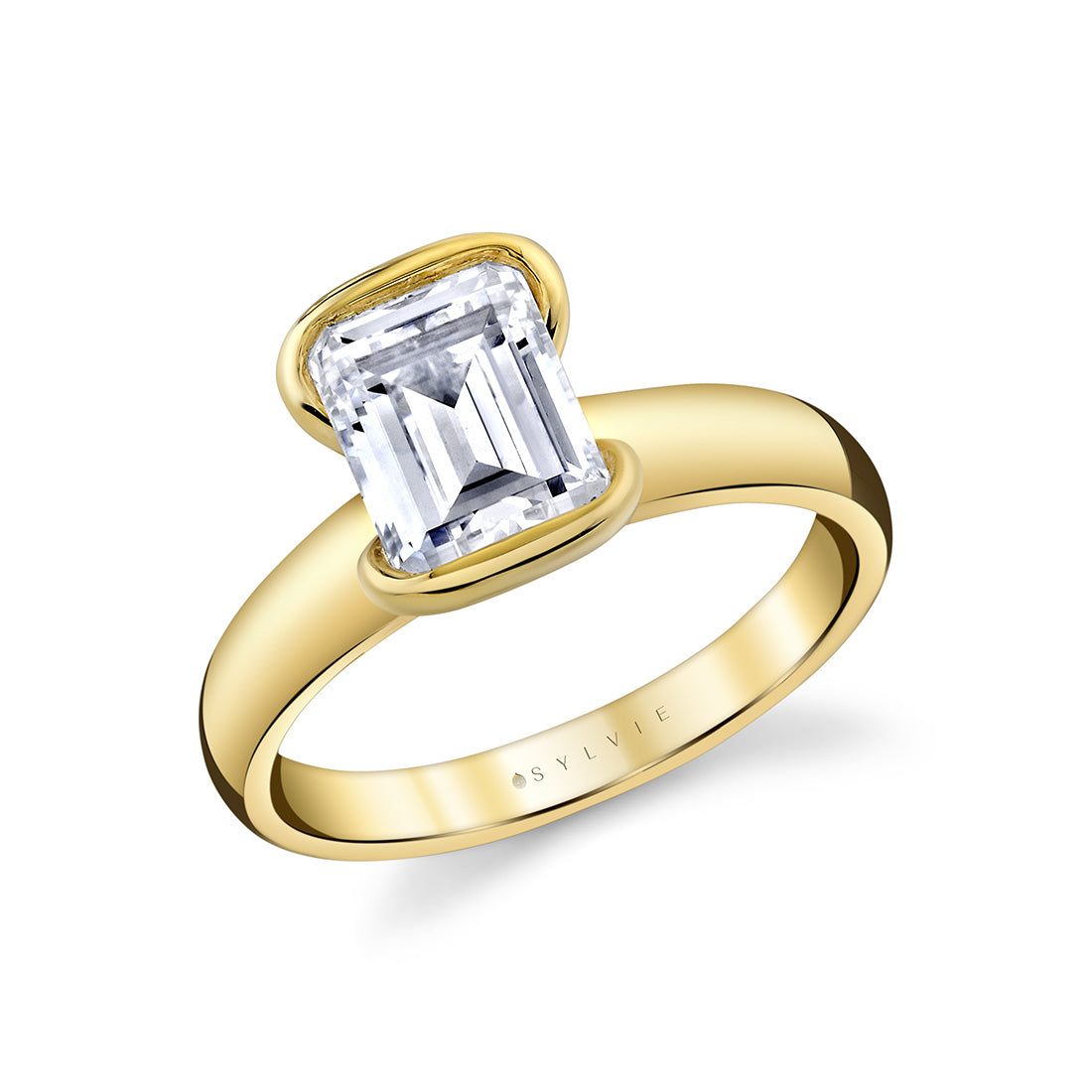 Shell Auranova Sirena Half Bezel Solitaire Engagement Ring - Aureline