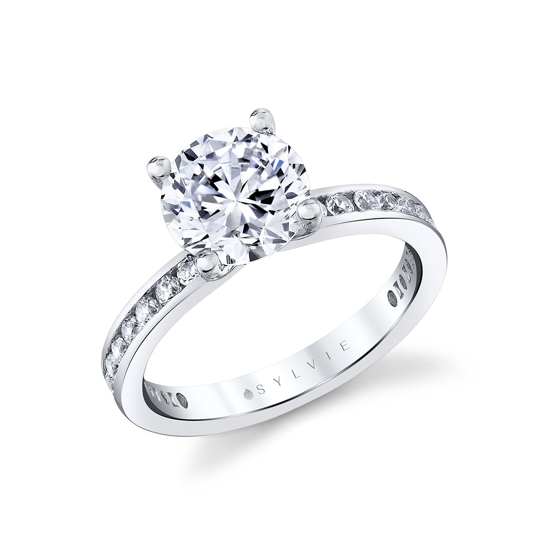 Auravie Channel Set Round Diamond Engagement Ring - Danika